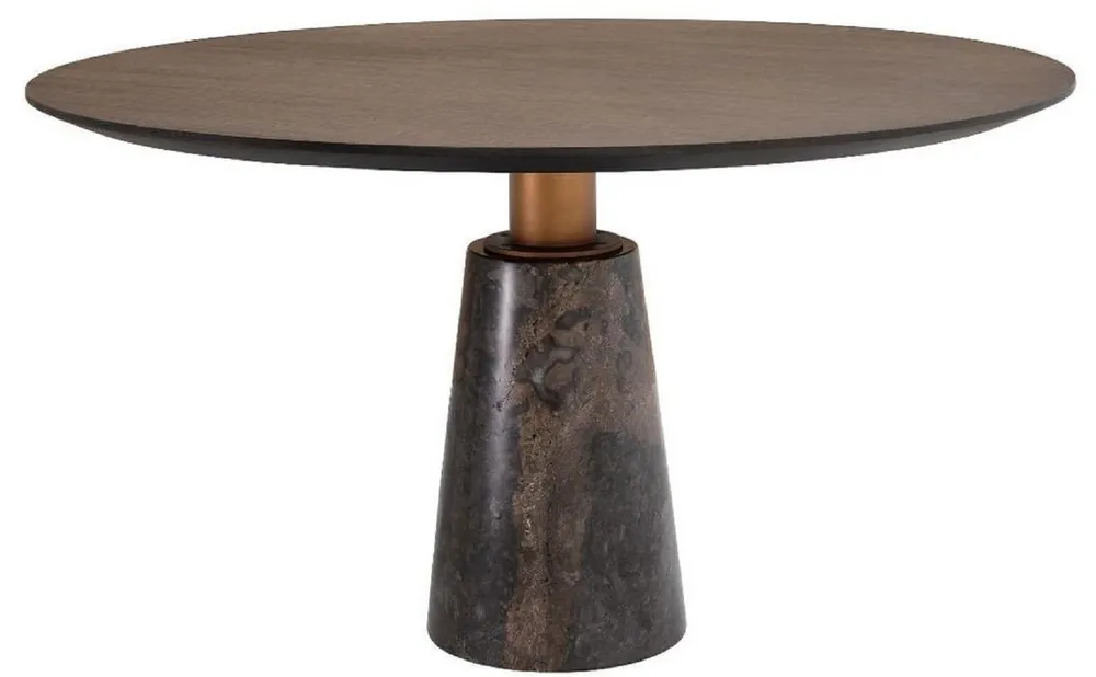 Aktuell Casa Padrino mesa de comedor de lujo gris Ø 132 x A. 76 cm - Mesa de cocina redonda de mármol - Muebles de Comedor de Lujo