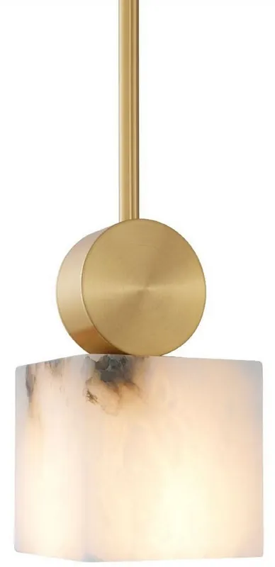 Preis Gesenkt Casa Padrino lámpara colgante de lujo alabastro / latón 12 x 12 x A. 24 cm - Colección de Lujo