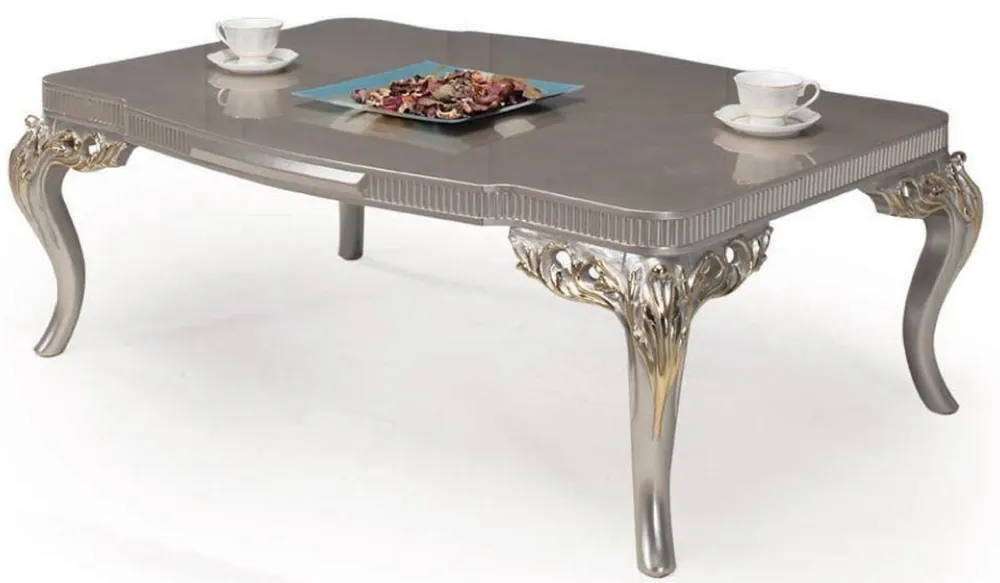 Sichere Zahlung Casa Padrino mesa de centro barroco de lujo plata / oro 120 x 86 x A. 45 cm - Mesa de salón adornada en estilo barroco - Muebles Barrocos