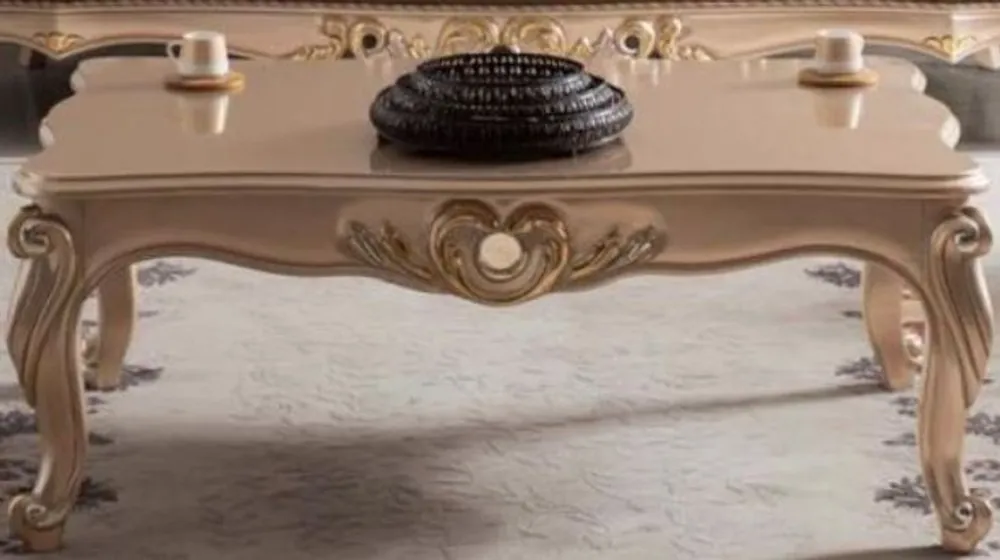 Casa Padrino mesa de centro barroco de lujo bronce / oro 122 x 82 x A. 46 cm - Mesa de Salón de Madera Maciza en Estilo Barroco Neue Kollektion