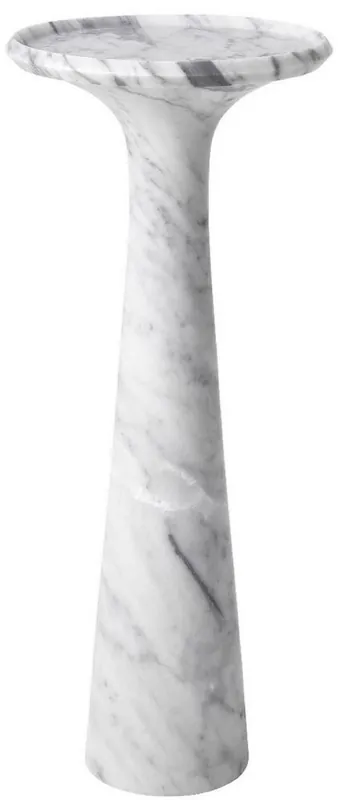 Casa Padrino mesa auxiliar de lujo blanco Ø 30 x A. 71,5 cm - Mesa auxiliar redonda de mármol de Carrara de alta calidad - Muebles de Lujo Rabatt