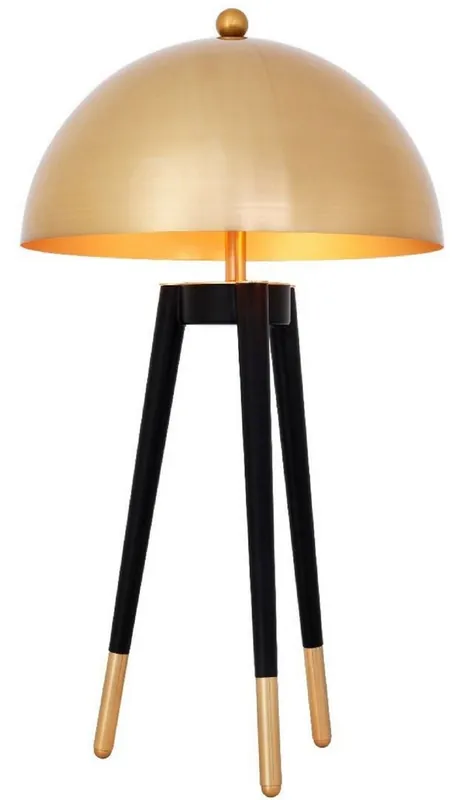 Neue Kollektion Casa Padrino lámpara de mesa de lujo oro / negro Ø 38,5 x A. 69 cm - Lámpara de Mesa Trípode Moderna con Pantalla Redonda de Metal