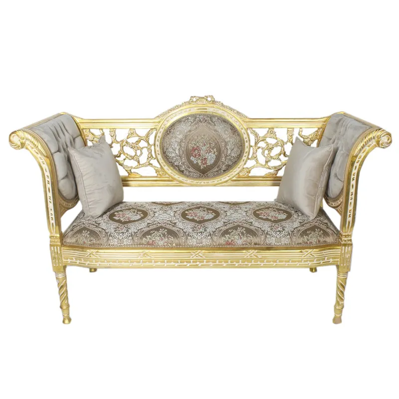 Angebot Banco barroco Casa Padrino gris crema / oro 155 x 50 x H. 70 cm - banco de estilo antiguo