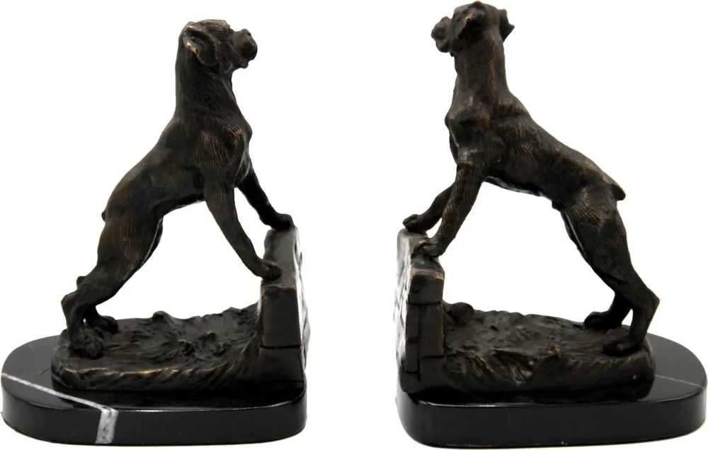 Juego de sujetalibros de lujo Casa Padrino con base de mármol negro para perros - decoración de lujo Neue Kollektion