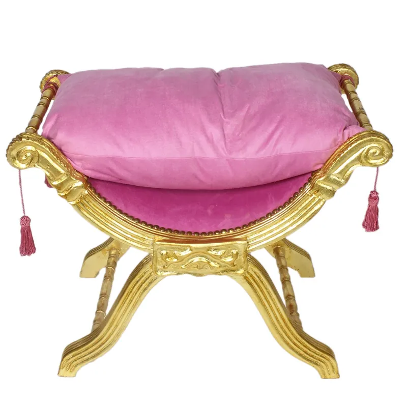 Beliebt Taburete barroco Casa Padrino - taburete cruzado rosa / dorado - muebles