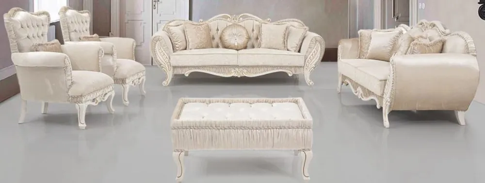 Beliebt Casa Padrino conjunto de sala de estar barroco de lujo beige / crema / oro - 2 Sofás y 2 Sillones y 1 Mesa Auxiliar - Muebles de sala en estilo barroco - Noble y Adornado
