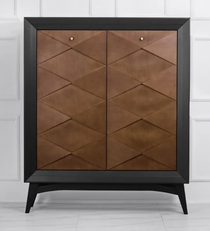 Direkt Vom Hersteller Cajonera neoclásica de lujo Casa Padrino negro / marrón 120 x H143 cm - aparador muebles art deco