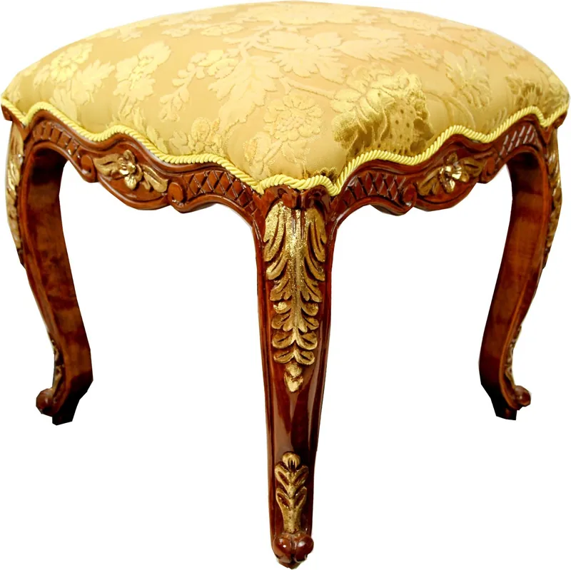 Pompöös by Casa Padrino taburete barroco de lujo patrón cuadrado dorado / oro marrón Taburete barroco diseñado por Harald Glööckler Neu