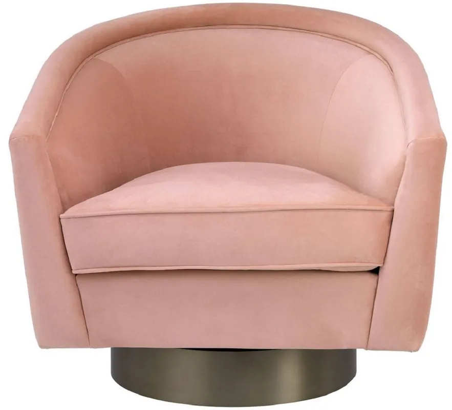 Casa Padrino sillón giratorio de lujo rosa / oro mate 85 x 76 x A. 76 cm - Sillón de Salón - Muebles de Salón Wochenendangebot