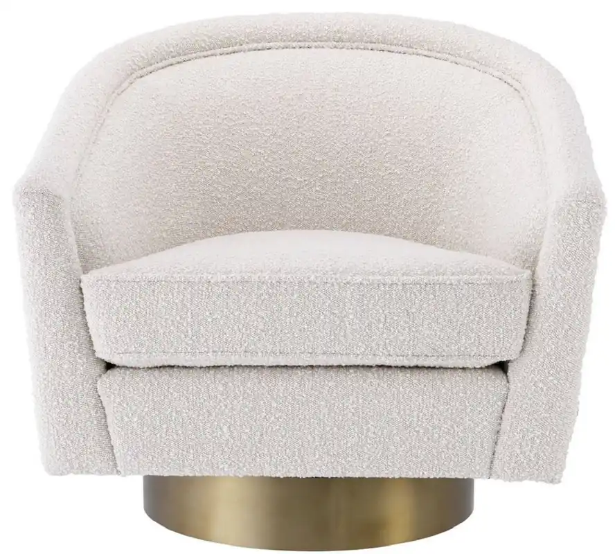Kracherpreis Casa Padrino sillón giratorio de lujo crema / oro mate 85 x 76 x A. 76 cm - Sillón de Salón - Muebles de Salón