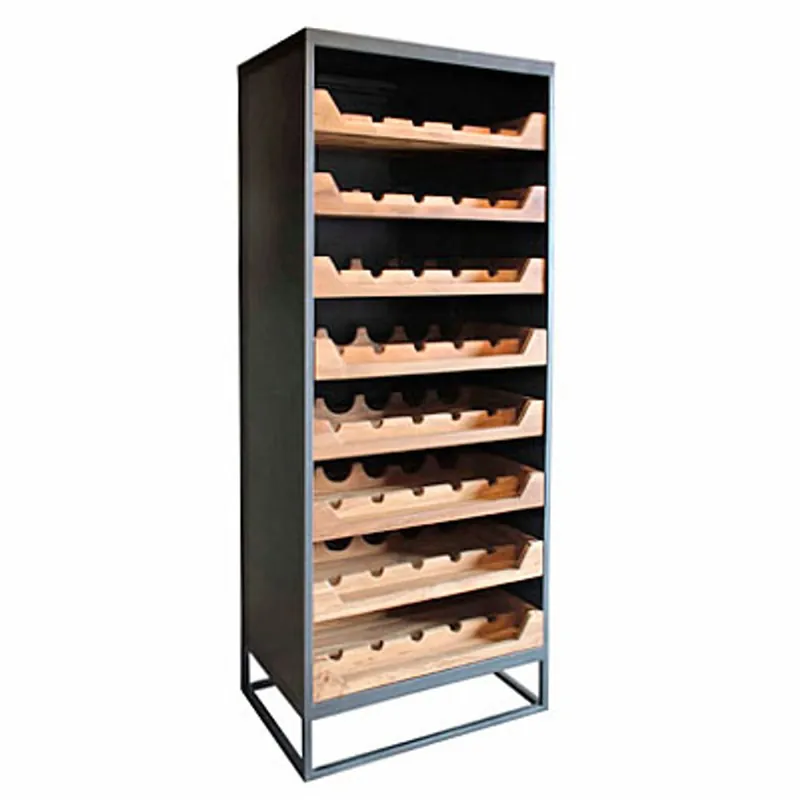 Casa Padrino armario industrial para vinos 67x45x183cm metal / madera - botellero Preisknaller
