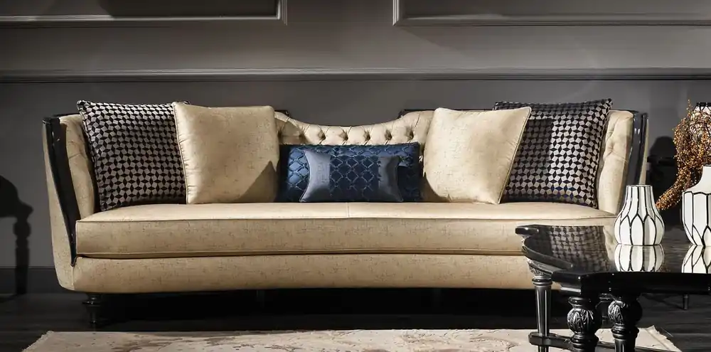 Preisreduziert Casa Padrino sofá barroco de lujo oro / negro 257 x 100 x A. 86 cm - Sofá de salón adornado - Muebles Barrocos