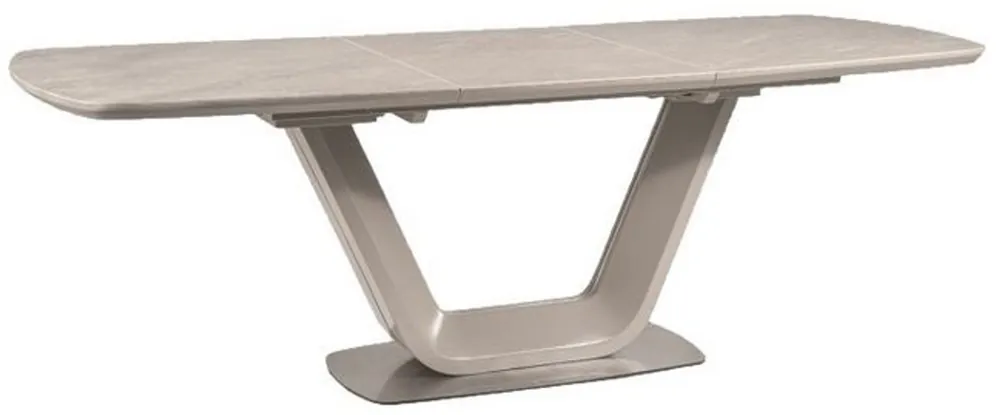 Casa Padrino mesa de comedor de cerámica de lujo gris / plata 160-220 x 90 x A. 76 cm - Mesa de Cocina Extensible Solange Der Vorrat Reicht