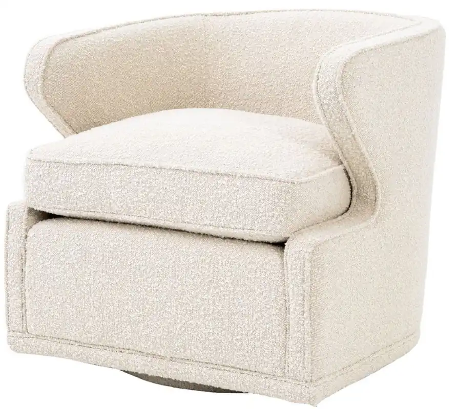 Rabatt Casa Padrino sillón giratorio de lujo crema 75 x 80 x A. 73 cm - Sillón de salón - Calidad de Lujo