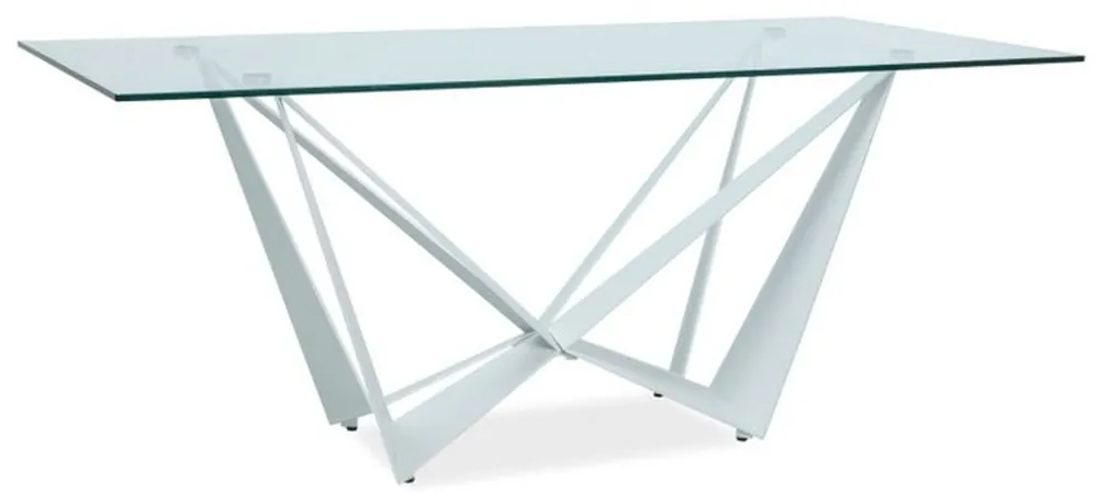 Preis Gesenkt Casa Padrino mesa de comedor de diseño con placa de vidrio templado blanco 180 x 90 x A. 76 cm - Muebles de Comedor de Lujo