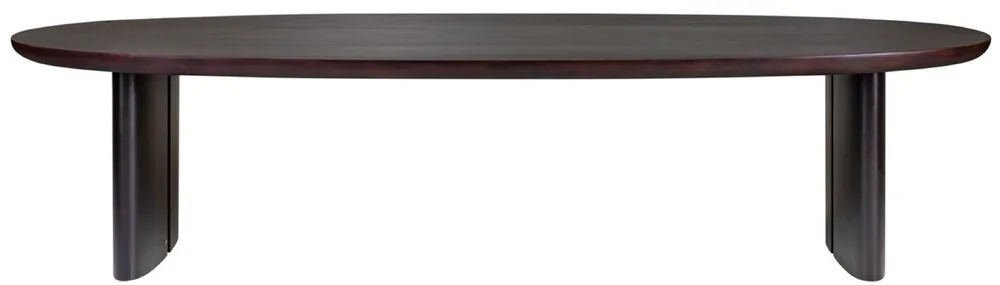 Bestpreis Casa Padrino mesa de comedor de lujo de chapa de eucalipto marrón oscuro - Varios Tamaños - Mesa de cocina ovalada - Mesa de comedor de madera maciza - Muebles de Comedor de Lujo