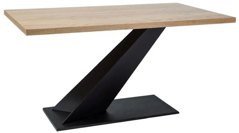 Bestpreis Casa Padrino mesa de comedor de madera maciza de diseño natural / negro 150 x 90 x A. 78 cm - Mesa de cocina con tablero de roble macizo - Muebles de Comedor