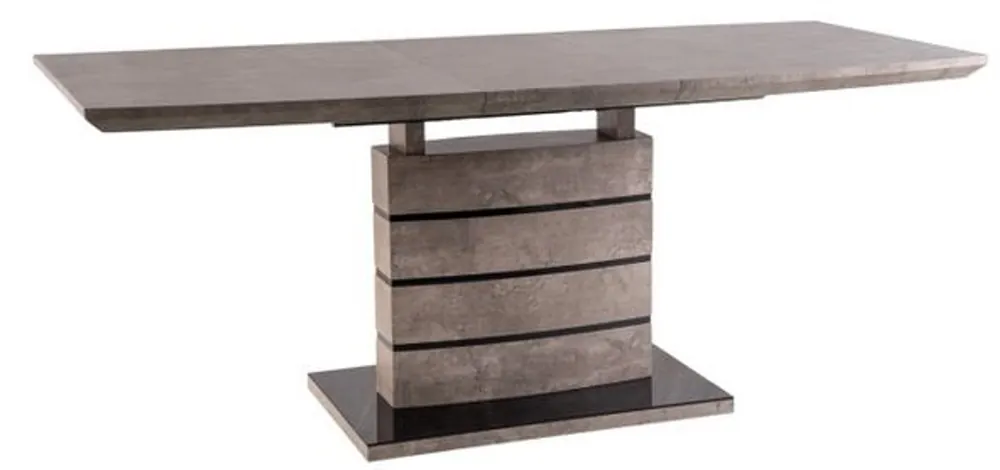 Preisreduziert Casa Padrino mesa de comedor de lujo gris / negro 140-180 x 80 x A. 76 cm - Mesa de Comedor Extensible en Aspecto Hormigón