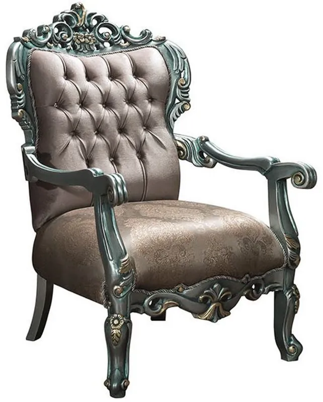 Aktuell Casa Padrino sillón barroco de lujo gris / verde / oro 80 x 90 x A. 122 cm - Sillón de salón adornado con pedrería - Muebles Barrocos
