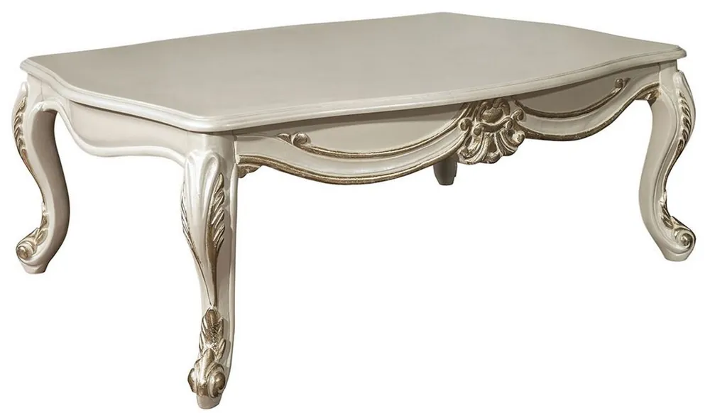 Casa Padrino mesa de salón barroco de lujo crema / oro 110 x 85 x A. 45 cm - Mesa de centro noble de madera maciza en estilo barroco - Muebles de Salón Barrocos Bestpreis