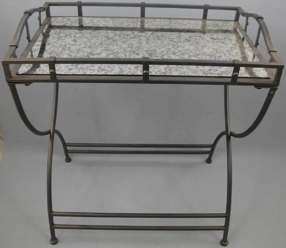 Mega-Angebot Casa Padrino mesa de servicio Art Nouveau con vidrio espejo antiguo negro 70 x 46 x A. 80 cm - Accesorios de Gastronomía