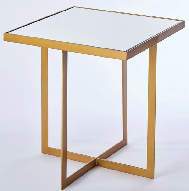 Preis Gesenkt Casa Padrino mesa auxiliar de lujo bronce 51 x 51 x A. 55 cm - Mesa de metal con tablero de vidrio espejado - Muebles de Lujo
