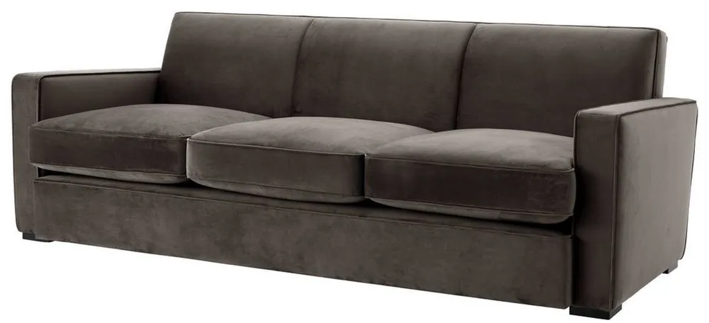 Casa Padrino sofá de salón de lujo de terciopelo gris / negro 229 x 94 x A. 82 cm - Muebles de Salón de Lujo Expressversand