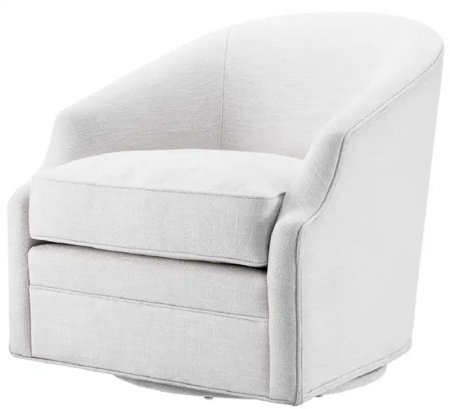 Finale Aktion Casa Padrino sillón giratorio de lujo blanco 72 x 82 x A. 74 cm - Sillón de Salón - Muebles de Lujo
