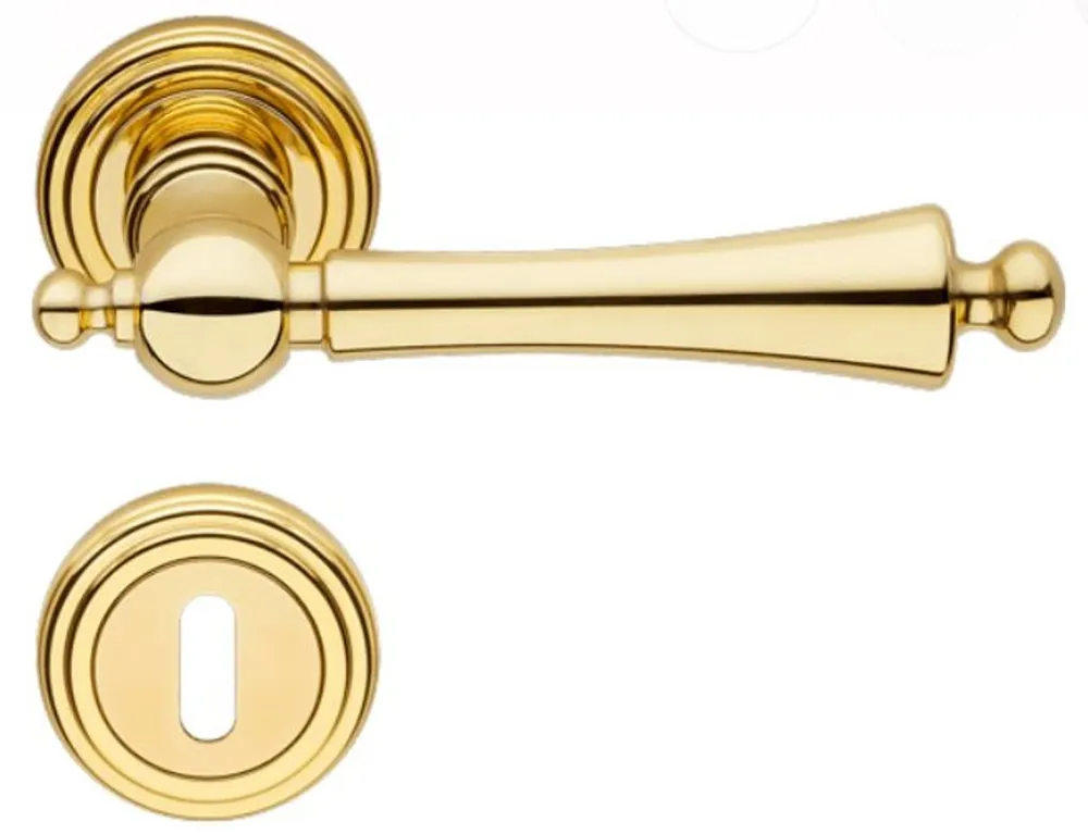 Casa Padrino conjunto de manijas de puerta art nouveau de lujo latón 13,6 x A. 5 cm - Manillas para puertas nobles con rosetas - Calidad de Lujo - Hecho en Italia Direkt Vom Hersteller