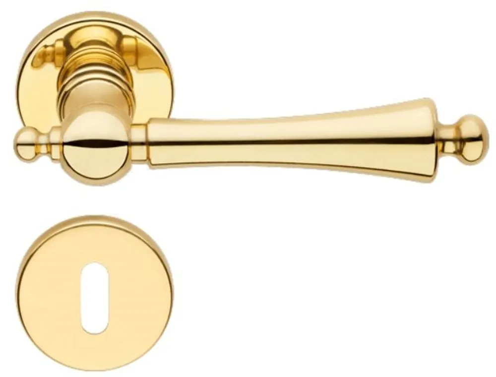 Saisonangebot Casa Padrino conjunto de manijas de puerta art nouveau de lujo latón 13,6 x A. 5 cm - Manillas para puertas con rosetas - Calidad de Lujo - Hecho en Italia