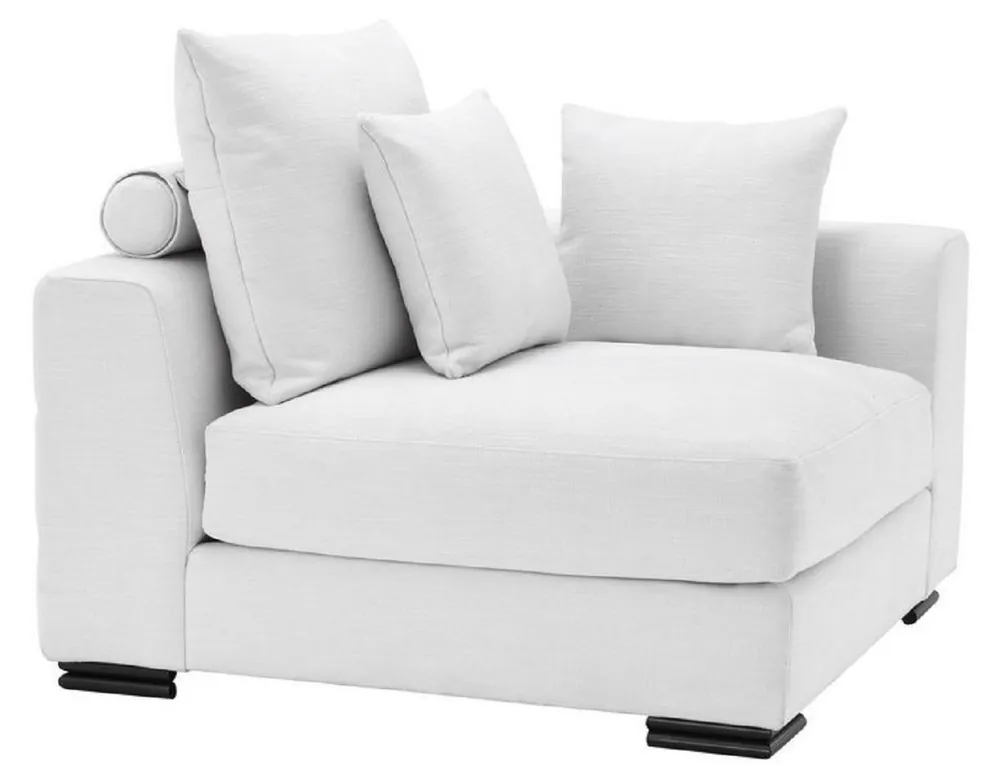 Casa Padrino sofá esquinero de lujo blanco / negro 108 x 108 x A. 90 cm - Sofá de salón extensible con almohadas - Muebles de Lujo Jetzt Kaufen