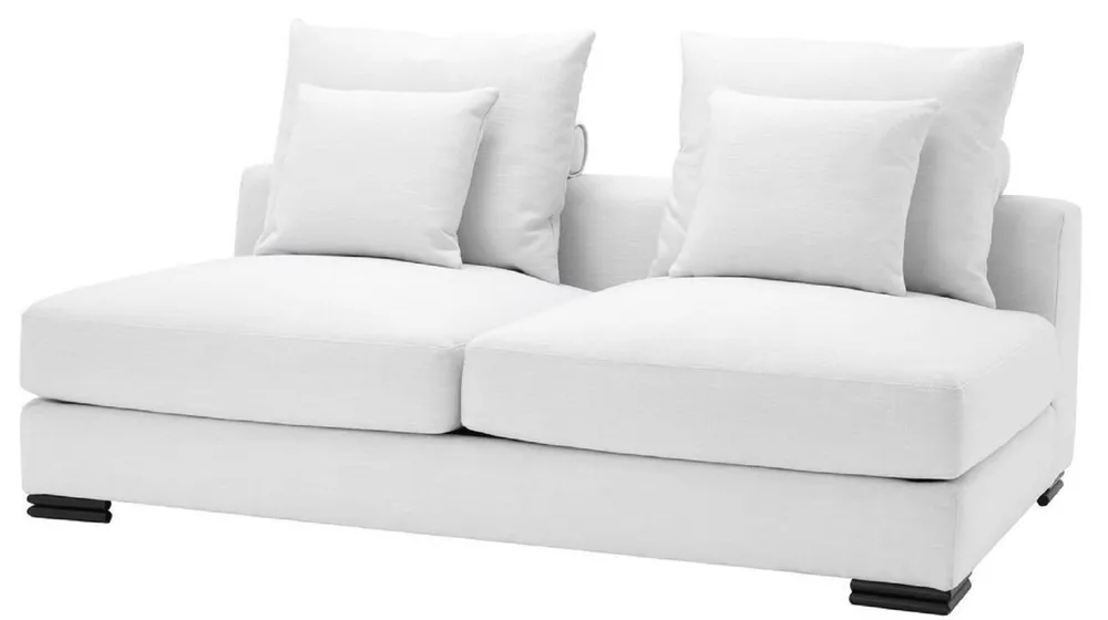 Casa Padrino sofá de lujo blanco / negro 182 x 108 x A. 90 cm - Sofá de salón extensible con almohadas - Muebles de Lujo Top-Seller