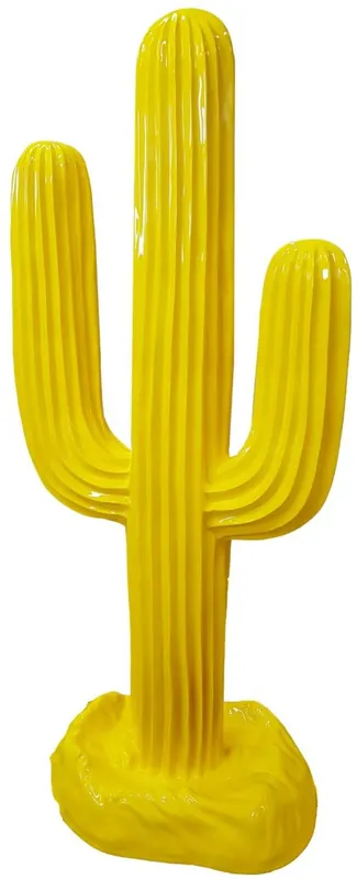 Rabatt Casa Padrino escultura de diseño cactus amarillo 84 x A. 185 cm - Decoración de Jardín Resistente a la Intemperie