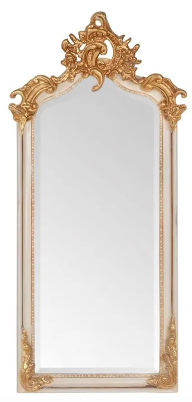 Geprüft Casa Padrino espejo barroco estilo antiguo crema / oro 115 x 48 cm - mueble espejo de pared