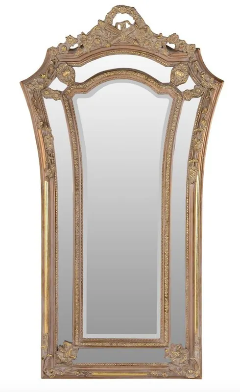 Nur Heute Casa Padrino espejo de pared barroco marrón / dorado 115 x H. 207 cm - espejo de estilo barroco muebles de estilo antiguo