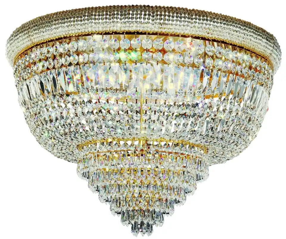 Super-Preis Casa Padrino lámpara de techo de cristal barroco latón / oro Ø 66 x A. 45 cm - Araña de techo magnífica - Luces Barrocas