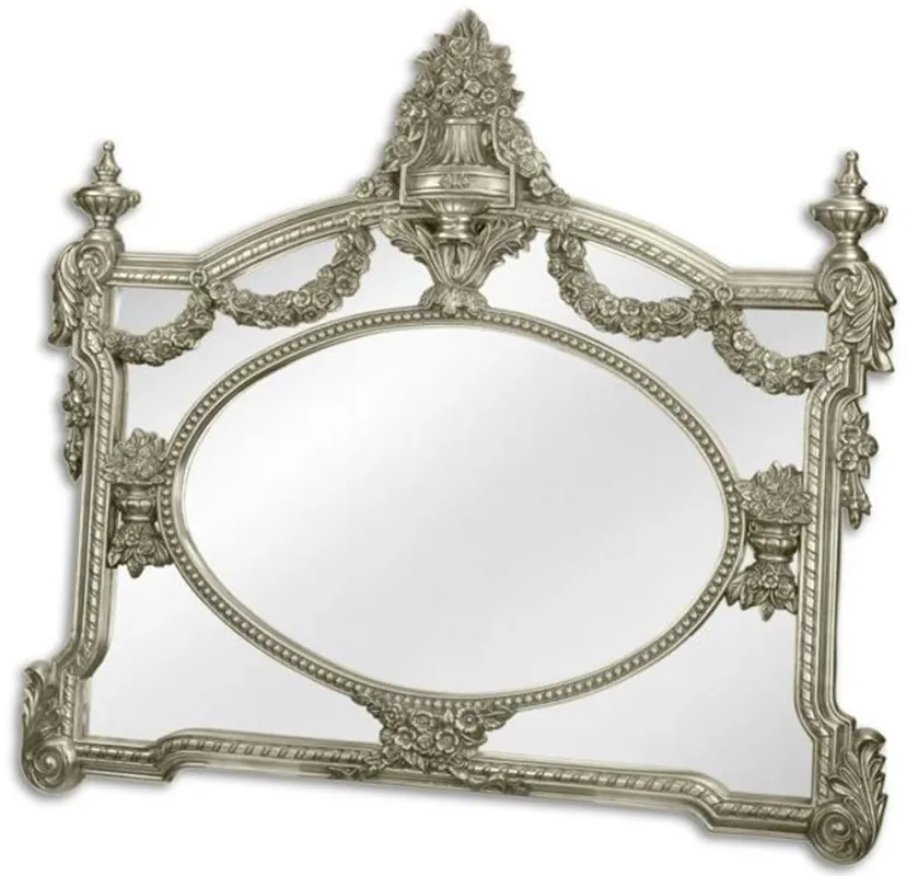Casa Padrino espejo barroco plata 131 x A. 116,5 cm - Espejo de armario - Espejo de salón - Espejo de pared magnífico en estilo barroco Schnäppchen