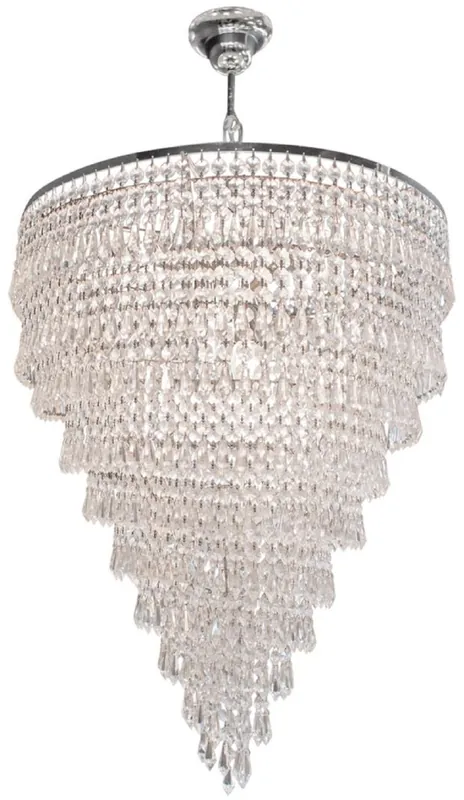 Nur Für Kurze Zeit Casa Padrino araña de luces barroco de cristal plata Ø 50 - Araña de luces redonda adornada en estilo barroco