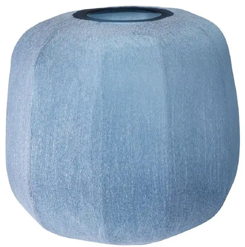 Casa Padrino jarrón de vidrio decorativo de lujo azul Ø 33 x A. 32 cm - Florero soplado a mano - Accesorios decorativos de lujo Garantierte Lieferung
