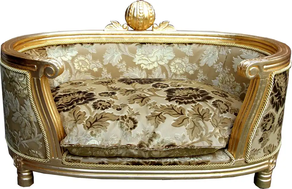 Pompöös de Casa Padrino Cama barroca de lujo para perros y gatos Patrón de ramo de oro / Oro de Harald Glööckler Preis Gesenkt