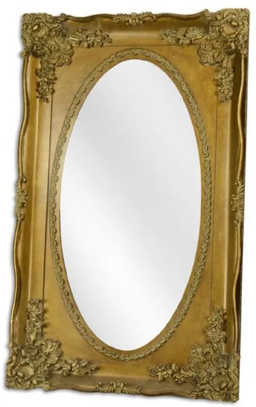 Casa Padrino espejo barroco oro 94 x A. 154,5 cm - Espejo de pared ovalado magnífico en estilo barroco Echt