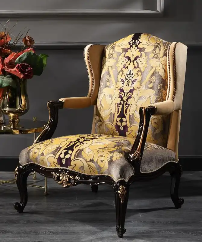 Neue Ware Casa Padrino sillón barroco de lujo beige / negro / oro 79 x 80 x A. 108 cm - Sillón de salón noble de estilo barroco - Calidad de Lujo