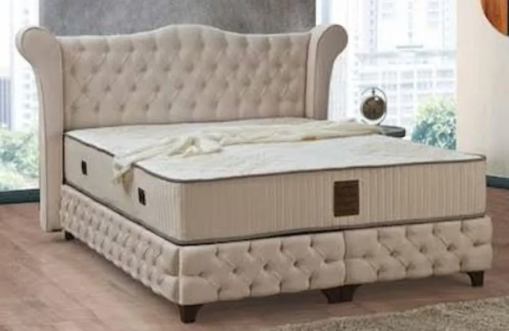 Casa Padrino cama doble barroco beige / negro - Cama de terciopelo noble con colchón - Muebles de dormitorio en estilo barroco Meistverkauft