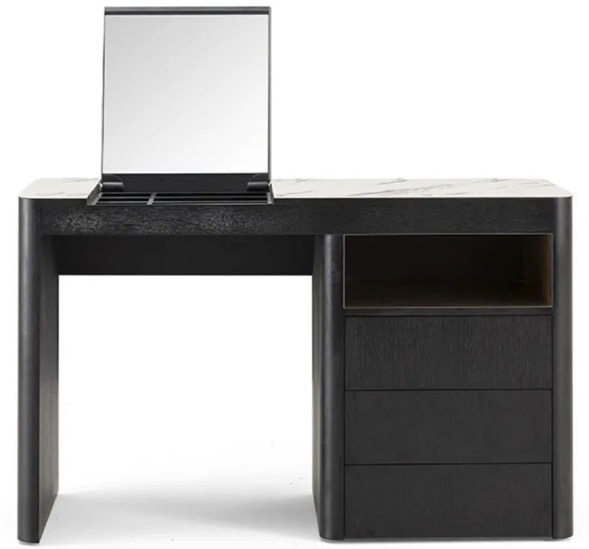 Sale Casa Padrino tocador de lujo con 3 cajones y espejo plegable negro / blanco 120 x 50 x A. 76 cm - Muebles de baño de lujo - Muebles de Hotel