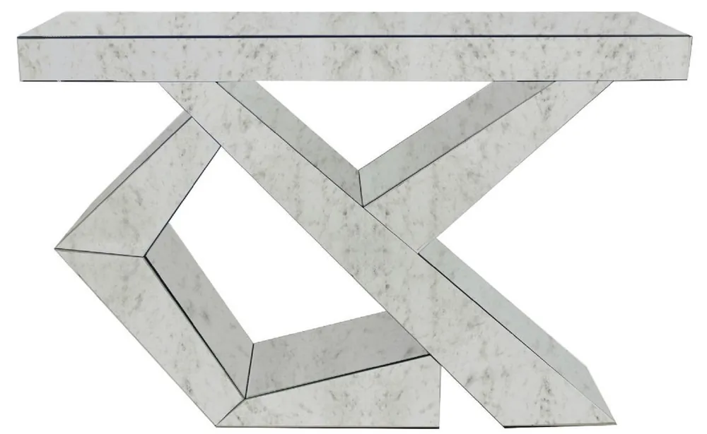 Ausverkauf Casa Padrino consola de salón de diseño vidrio espejo antiguo 120 x 36 x A. 81 cm - Mesa consola con espejo - Muebles de Lujo
