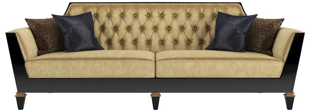 Begrenztes Angebot Casa Padrino sofá de salón barroco de lujo oro / negro 260 x 95 x A. 93 cm - Muebles de salón magnífico en estilo barroco