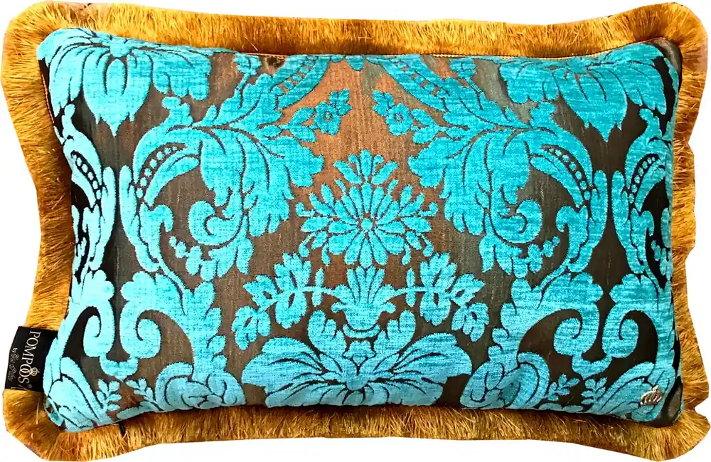 Almohada de lujo Pompöös de Casa Padrino de Harald Glööckler Elegance Collection patrón barroco turquesa / oro 35 x 55 cm - almohada de lujo Beliebt
