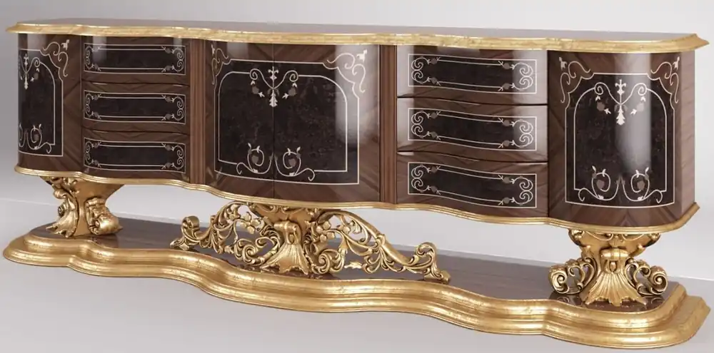 Casa Padrino aparador barroco de lujo marrón / oro antiguo 305 x 50 x A. 115 cm - Mueble de salón magnífico - Noble y Magnífico Rabatt