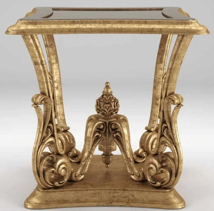 Super-Preis Casa Padrino mesa auxiliar barroco de lujo oro antiguo 70 x 70 x A. 70 cm - Mesa magnífica en estilo barroco - Muebles de salón barrocos