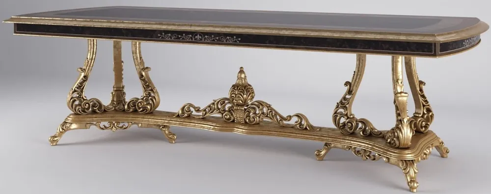 Casa Padrino mesa de comedor barroco de lujo oro antiguo / marrón 300 x 117 x A. 80 cm - Mesa de comedor magnífica en estilo barroco - Calidad de Lujo Neue Ware